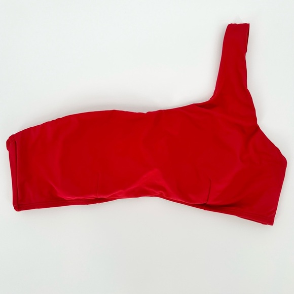 Andie Swim Women's Wyndwood Bikini Top Size XL Cherry Red One Shoulder Padded - Picture 3 of 9